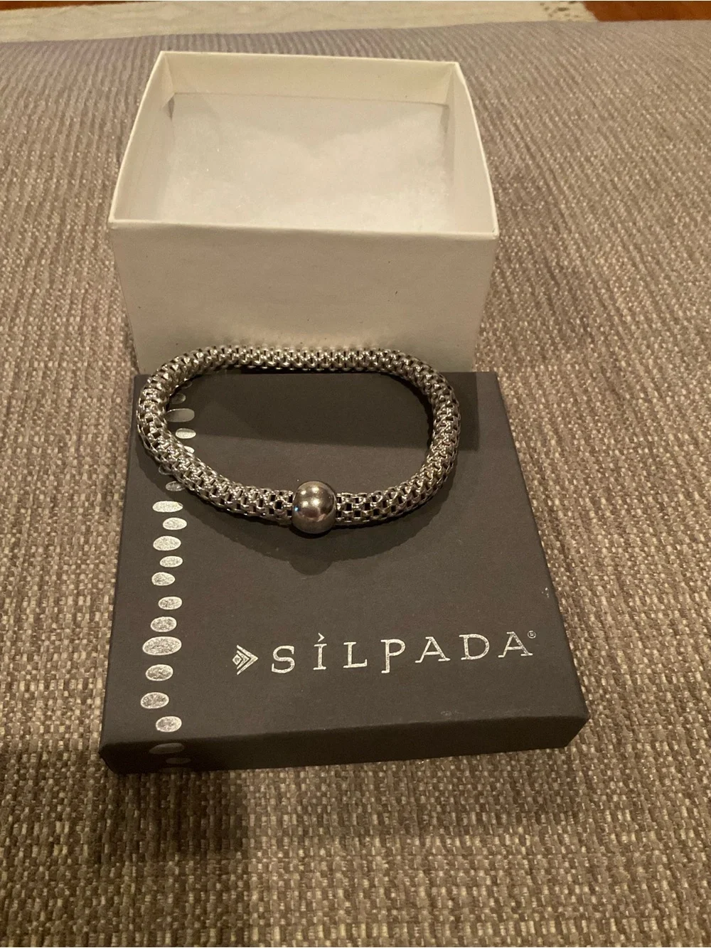 Silpada Sterling Silver Mesh Bracelet with Ball Clasp